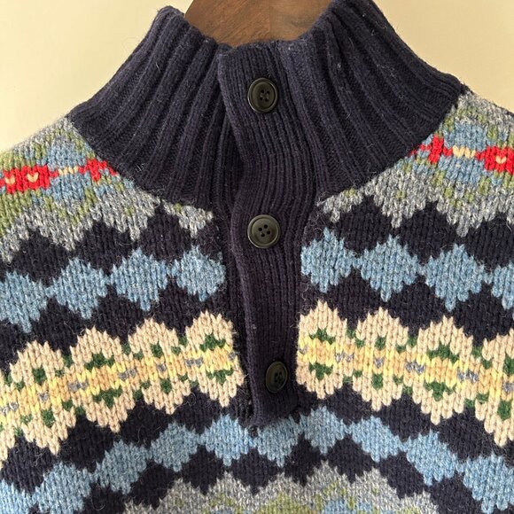 J. Crew Lambswool Button Mock Neck Sweater - MINT! - Picture 4 of 5